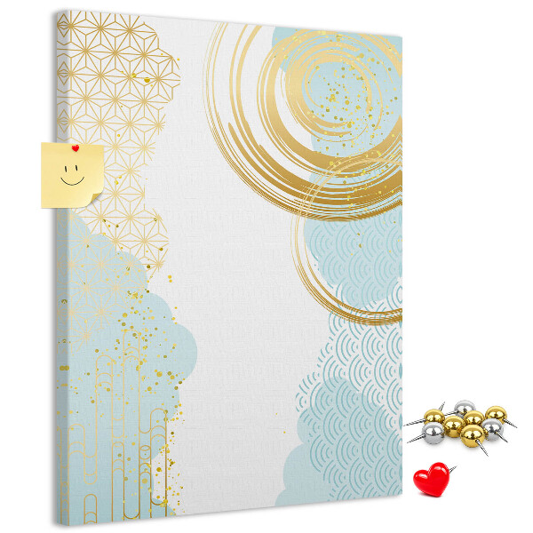 Pin board Golden circles on a delicate background