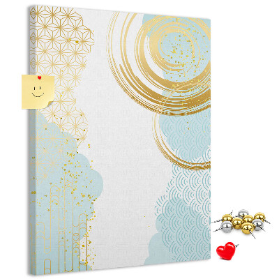 Pin board Golden circles on a delicate background