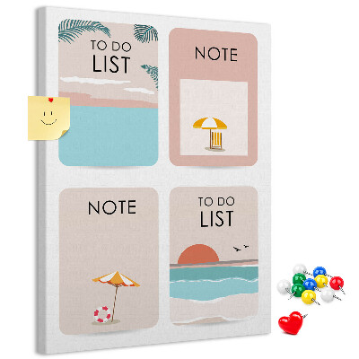 Memo cork board Summer To-Do List and Notes