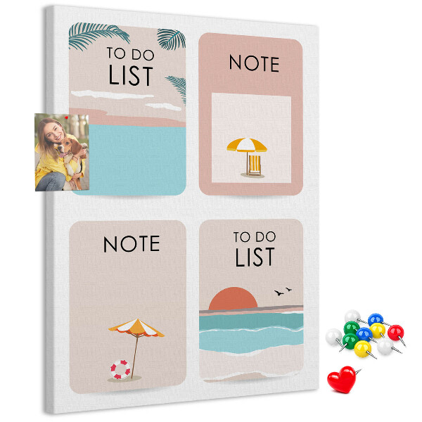 Memo cork board Summer To-Do List and Notes
