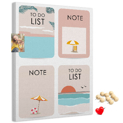 Memo cork board Summer To-Do List and Notes