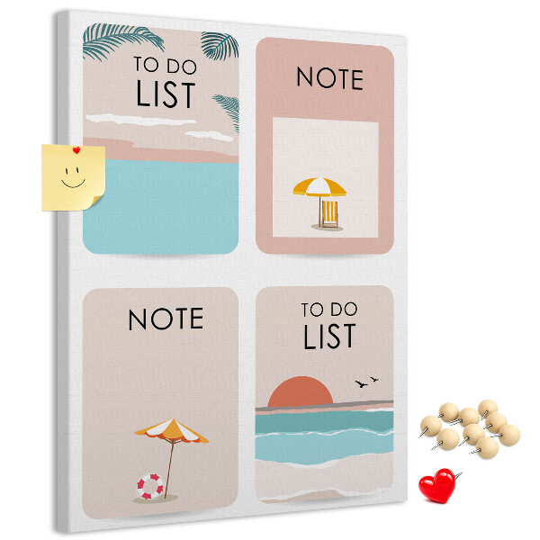 Memo cork board Summer To-Do List and Notes