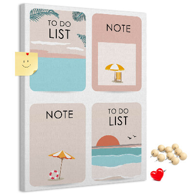 Memo cork board Summer To-Do List and Notes