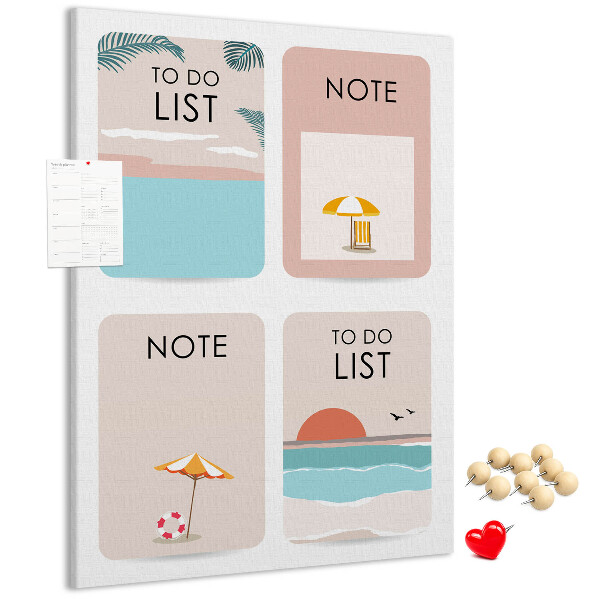 Memo cork board Summer To-Do List and Notes
