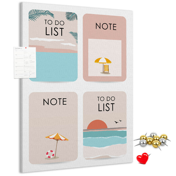 Memo cork board Summer To-Do List and Notes