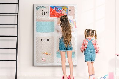 Memo cork board Summer To-Do List and Notes