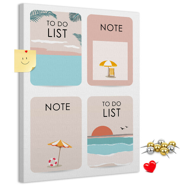 Memo cork board Summer To-Do List and Notes