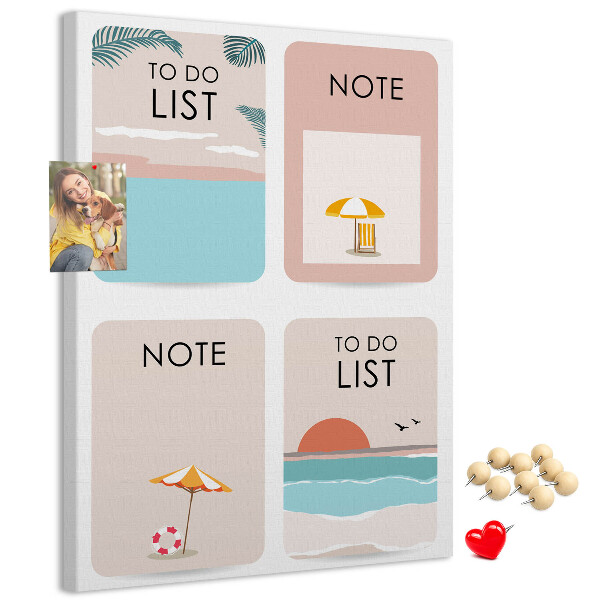 Memo cork board Summer To-Do List and Notes