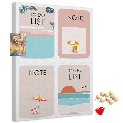 Memo cork board Summer To-Do List and Notes