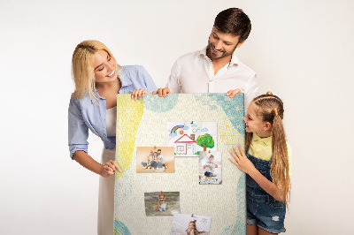 Cork notice board Colorful shapes in delicate tones