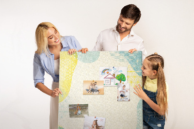 Cork notice board Colorful shapes in delicate tones