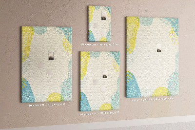 Cork notice board Colorful shapes in delicate tones