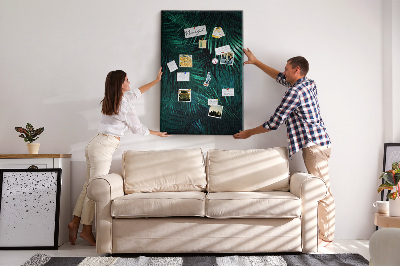 Pin board Tropical leaves in deep shades of green