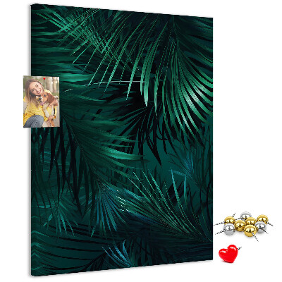 Pin board Tropical leaves in deep shades of green