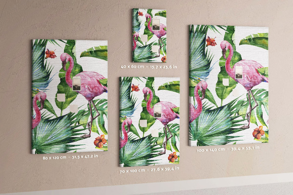 Wall cork memo board Cheerful flamingos in a tropical setting