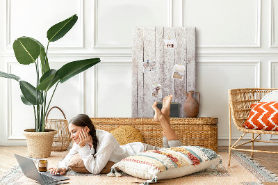 Cork notice board Rustic boards in a light shade