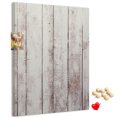 Cork notice board Rustic boards in a light shade