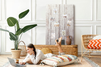 Cork notice board Rustic boards in a light shade