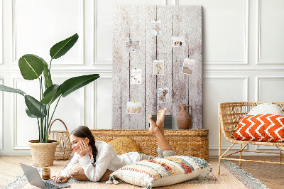 Cork notice board Rustic boards in a light shade