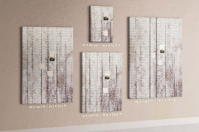 Cork notice board Rustic boards in a light shade