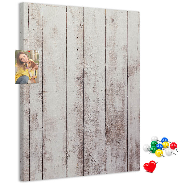 Cork notice board Rustic boards in a light shade