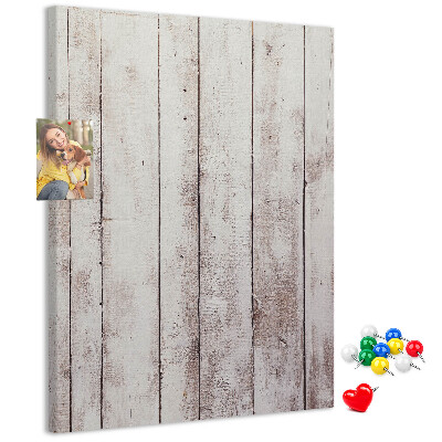 Cork notice board Rustic boards in a light shade