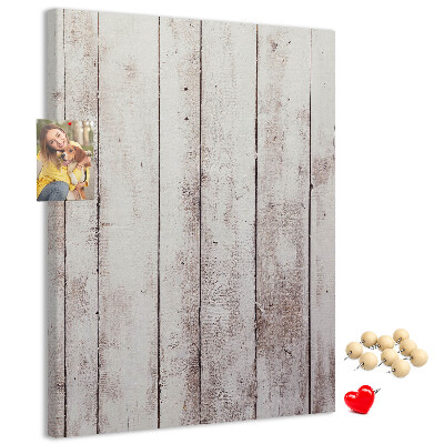 Cork notice board Rustic boards in a light shade