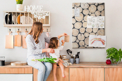 Memo cork board Wood planks in a natural arrangement