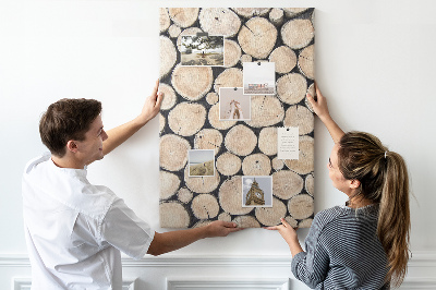 Memo cork board Wood planks in a natural arrangement