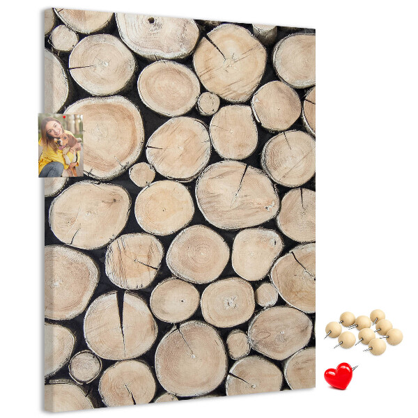 Memo cork board Wood planks in a natural arrangement