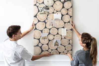 Memo cork board Wood planks in a natural arrangement