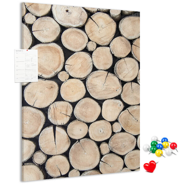 Memo cork board Wood planks in a natural arrangement