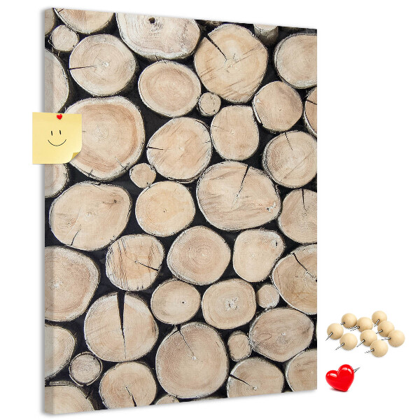 Memo cork board Wood planks in a natural arrangement