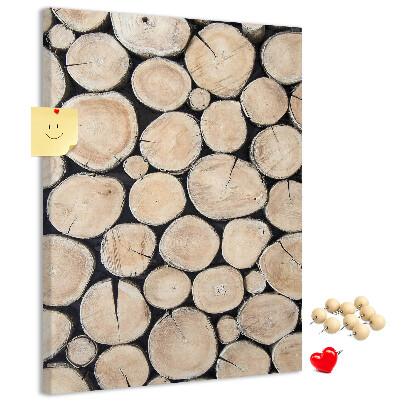 Memo cork board Wood planks in a natural arrangement