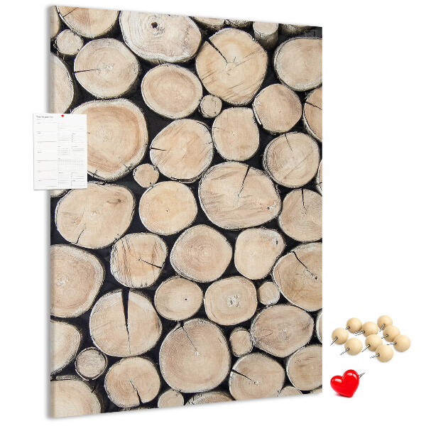 Memo cork board Wood planks in a natural arrangement