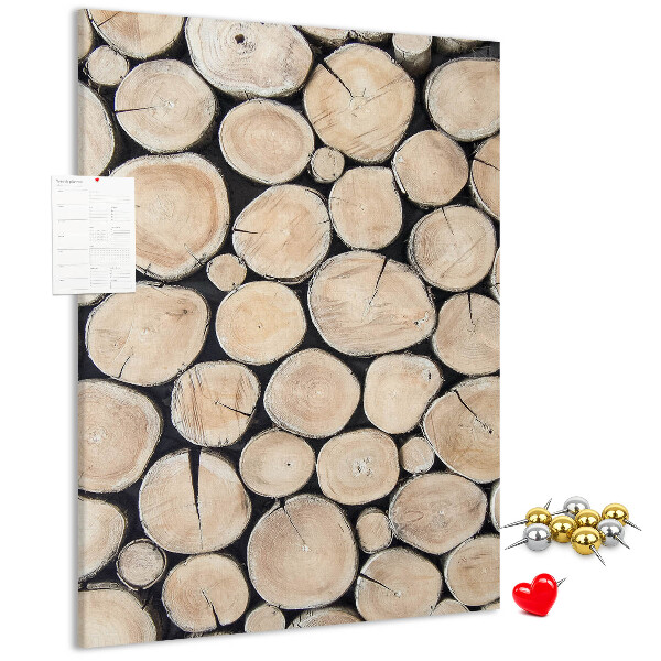 Memo cork board Wood planks in a natural arrangement