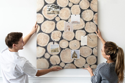 Memo cork board Wood planks in a natural arrangement