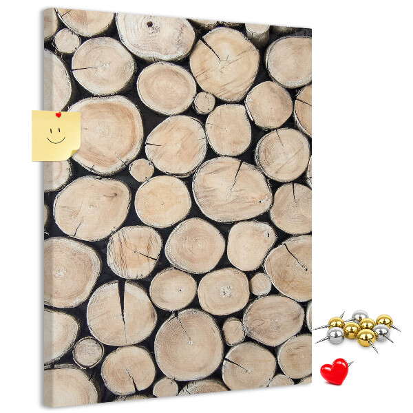 Memo cork board Wood planks in a natural arrangement