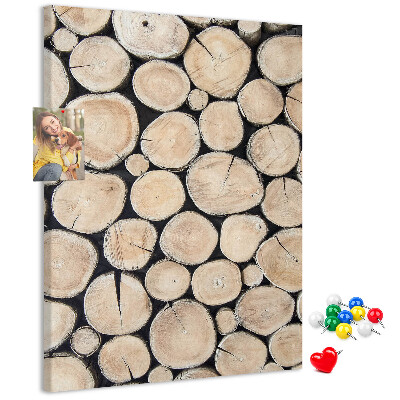 Memo cork board Wood planks in a natural arrangement