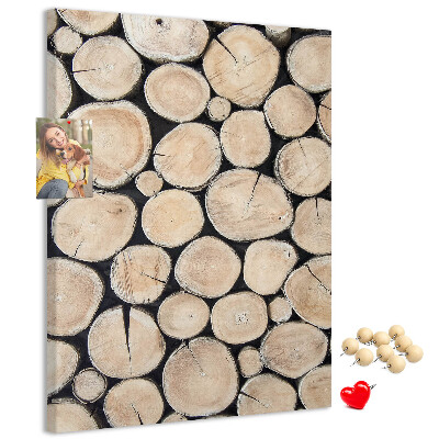 Memo cork board Wood planks in a natural arrangement