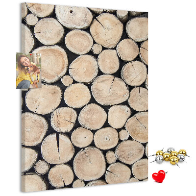 Memo cork board Wood planks in a natural arrangement