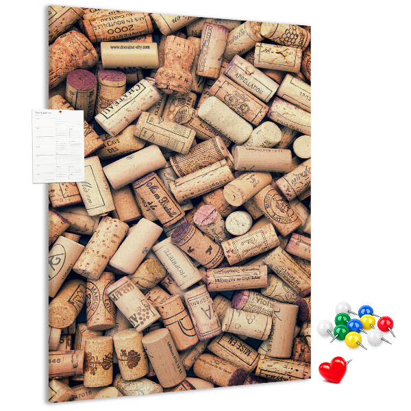 Cork notice board A collection of wine bottle corks