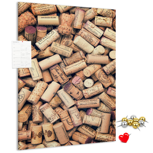 Cork notice board A collection of wine bottle corks