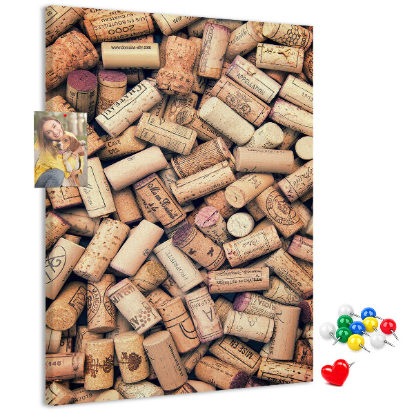 Cork notice board A collection of wine bottle corks