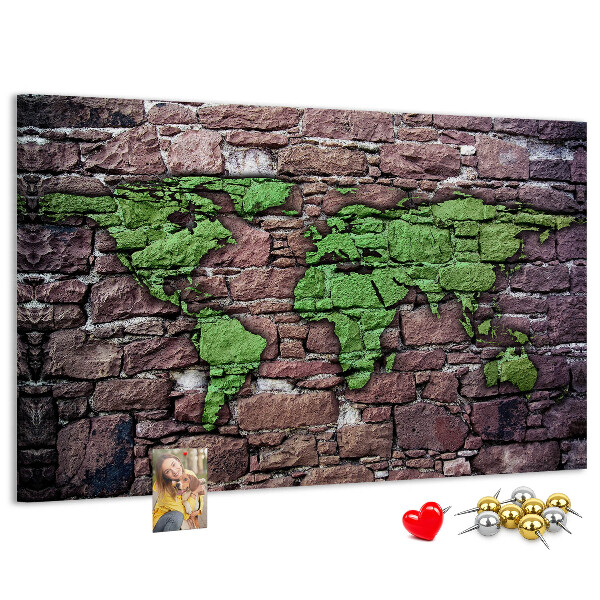 Cork board World map on the wall