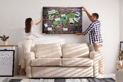 Cork board World map on the wall