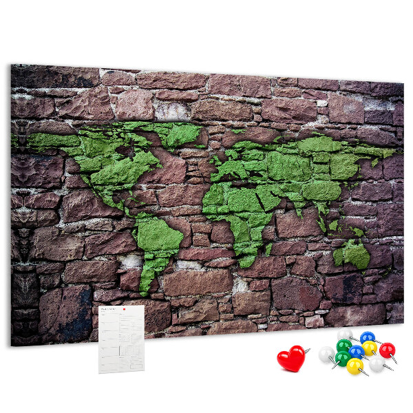 Cork board World map on the wall