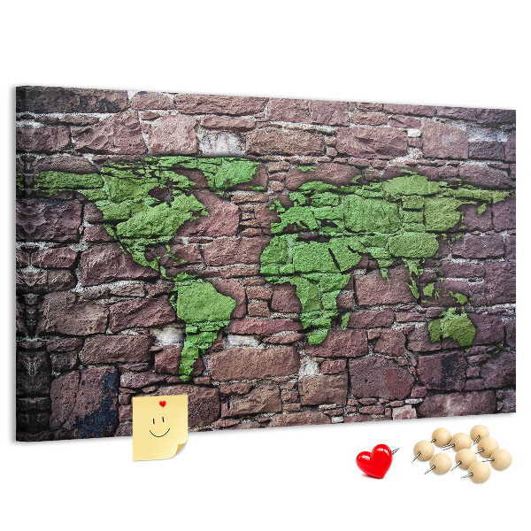 Cork board World map on the wall