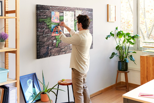 Cork board World map on the wall