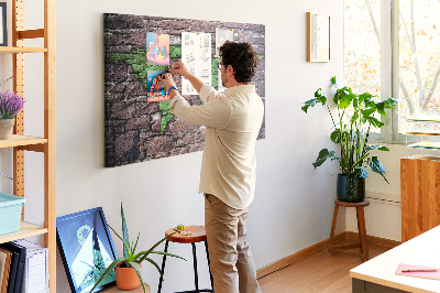 Cork board World map on the wall